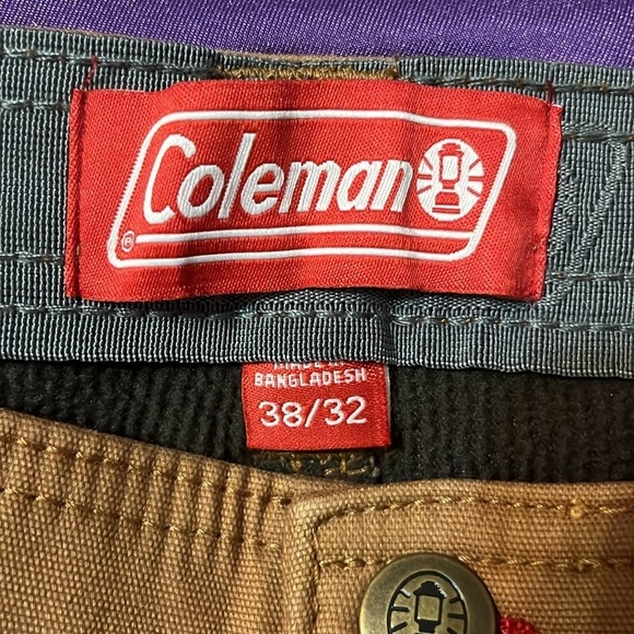 NWT Coleman Brown Canvas Utility fleece lined Pants 38 x 32 - Picture 8 of 8